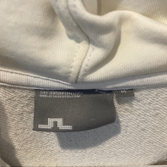 J. Lindeberg White Distressed Zip Up Hoodie Size M - Picture 6 of 10